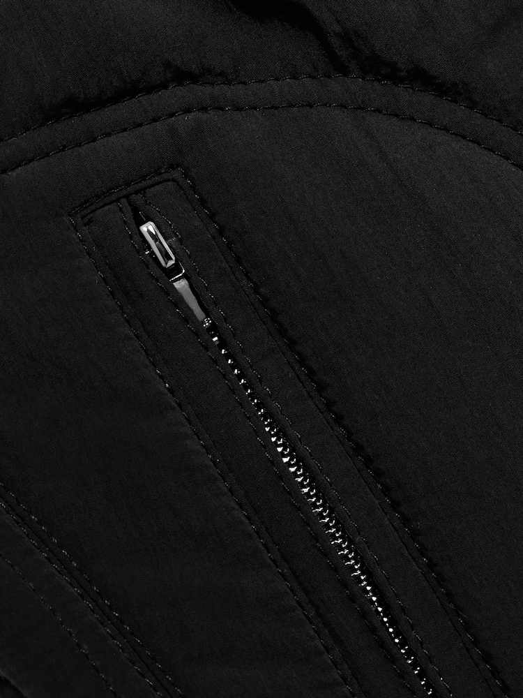 Reiss Black Mio Quilted Zip-Through Belted Vest - Image 6 of 6