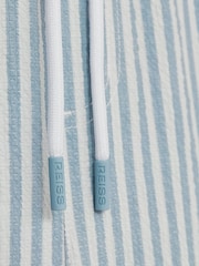 Reiss Soft Blue/White Bay Seersucker Stripe Swim Shorts - Image 6 of 6