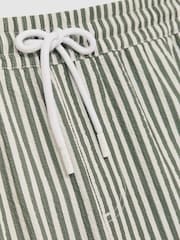 Reiss Sage/White Bay Seersucker Stripe Swim Shorts - Image 6 of 6