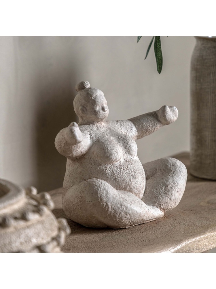 Gallery Home Cream Lady Cement Decoration 25cm - Image 1 of 5