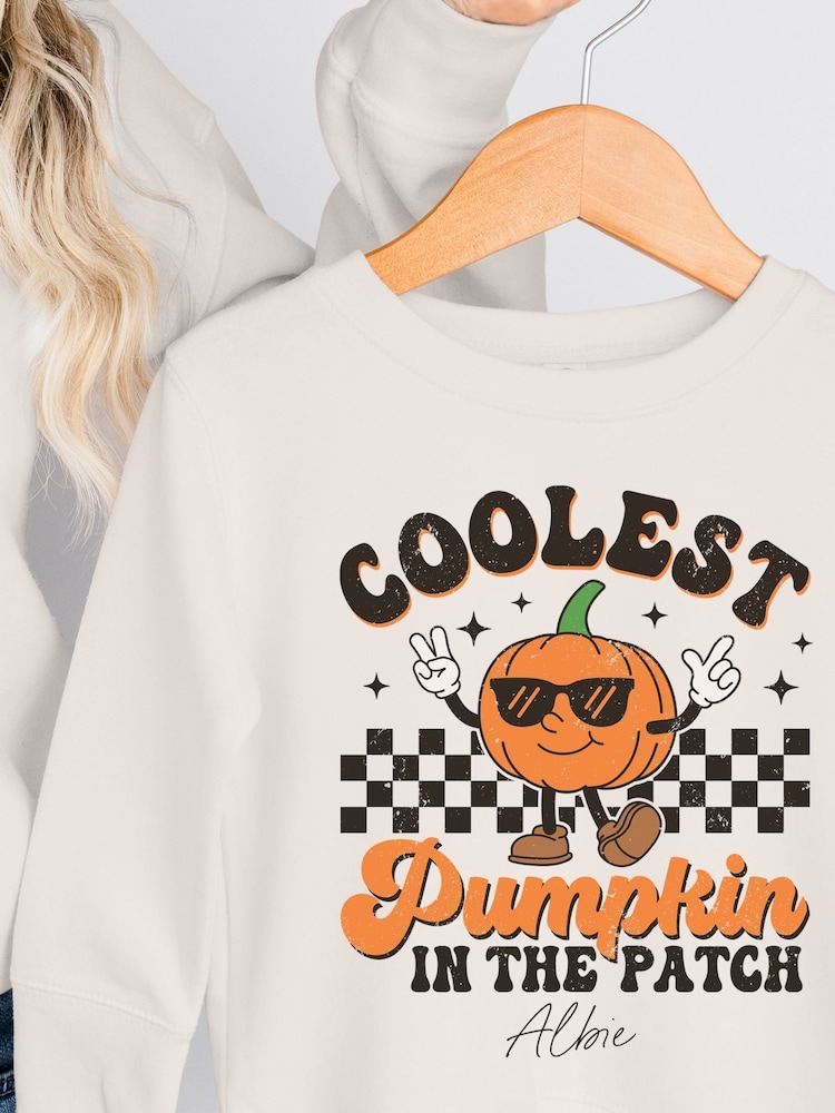 Koko Blossom Cream Coolest Halloween Pumpkin Patch Sweatshirt - Image 2 of 4