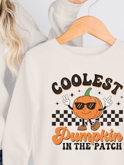 Koko Blossom Cream Coolest Halloween Pumpkin Patch Sweatshirt - Image 3 of 4