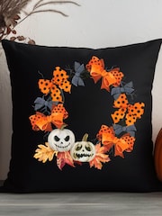 Personalised Halloween Pumpkin Bow 100% Cotton Cushion by Koko Blossom - Image 4 of 4