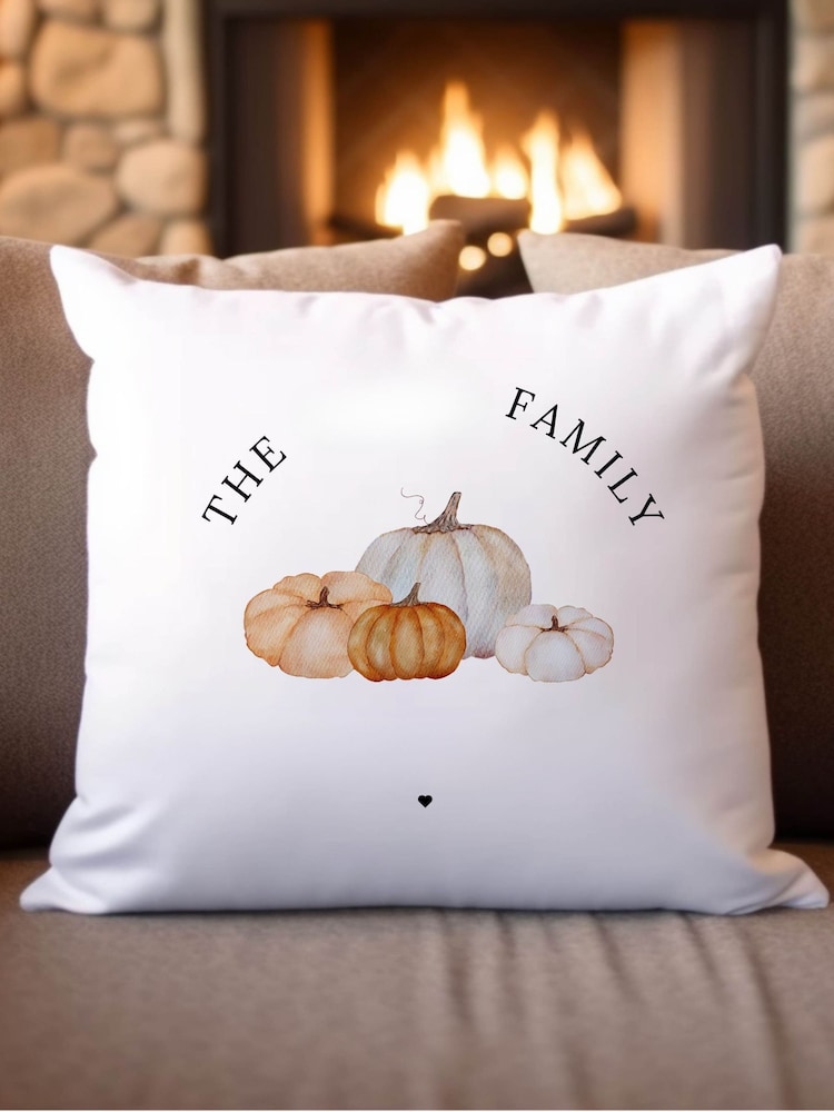 Personalised Halloween Pumpkin 100% Cotton Cushion by Koko Blossom - Image 4 of 4