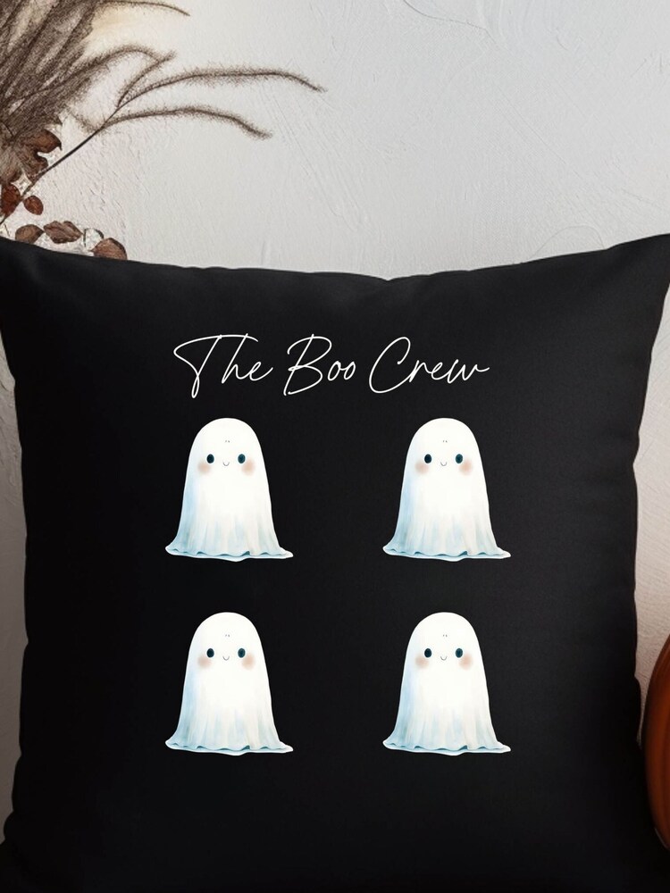 Personalised Halloween Ghost 100% Cotton Cushion by Koko Blossom - Image 4 of 4