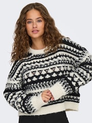 ONLY Natural Fairisle Pattern Knitted Christmas Jumper - Image 2 of 7