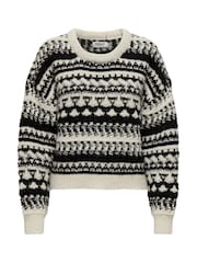 ONLY Natural Fairisle Pattern Knitted Christmas Jumper - Image 6 of 7