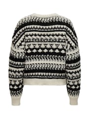 ONLY Natural Fairisle Pattern Knitted Christmas Jumper - Image 7 of 7