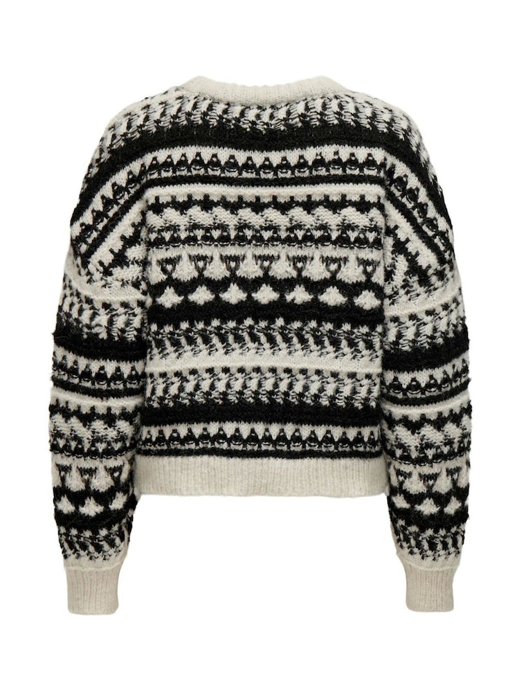 ONLY Natural Fairisle Pattern Knitted Christmas Jumper - Image 7 of 7
