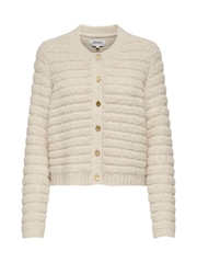 ONLY Cream Button Up Boucle Knitted Cardigan - Image 2 of 3
