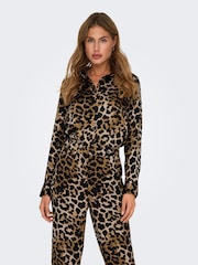 ONLY Animal Leopard Print Long Sleeve Shirt - Image 2 of 7