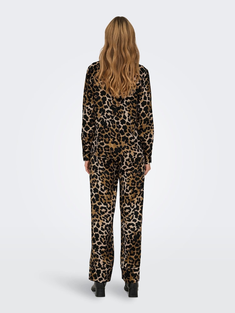 ONLY Animal Leopard Print Long Sleeve Shirt - Image 3 of 7