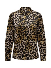 ONLY Animal Leopard Print Long Sleeve Shirt - Image 6 of 7