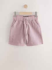 Plum Purple Washed Subscribe 100% Cotton Shorts (3-16yrs) - Image 1 of 4