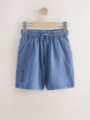 Blue Washed Subscribe 100% Cotton Shorts (3-16yrs) - Image 1 of 5