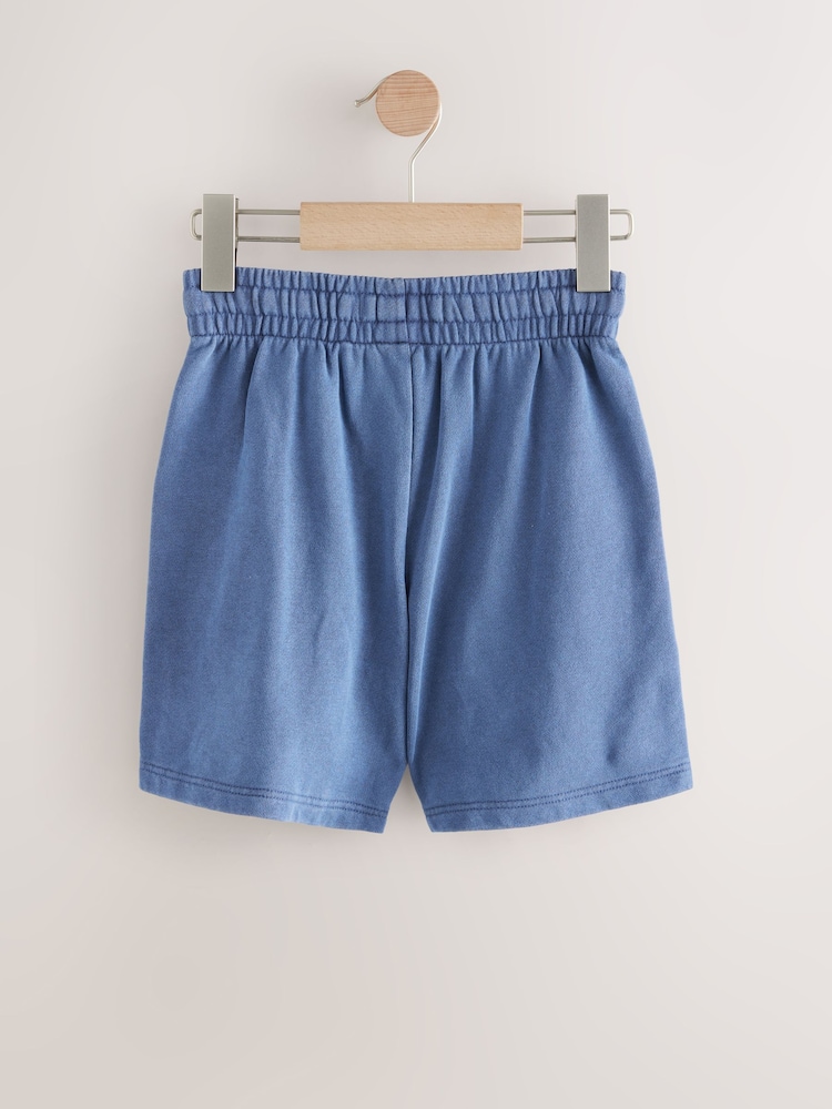 Blue Washed Subscribe 100% Cotton Shorts (3-16yrs) - Image 2 of 5