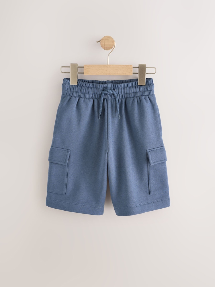 Mid Blue Cargo Jersey Shorts (3-16yrs) - Image 1 of 4
