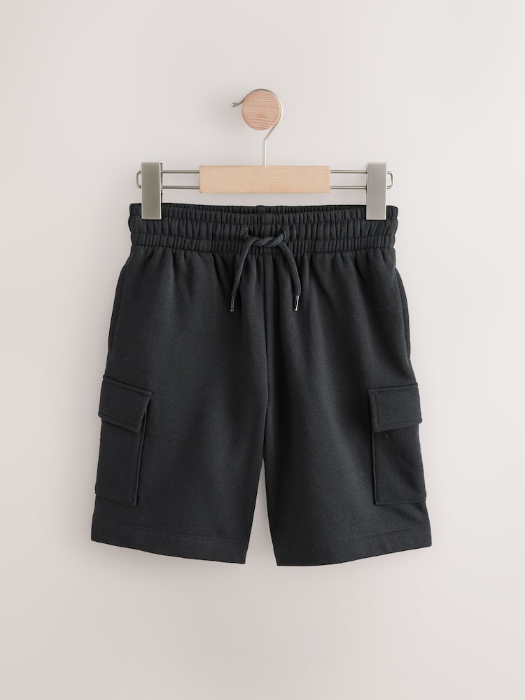Black Cargo Jersey Shorts (3-16yrs) - Image 1 of 4