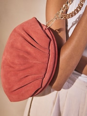 Orange Leather Snap Clutch Bag - Image 2 of 7