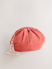 Orange Leather Snap Clutch Bag - Image 3 of 7