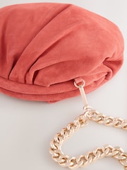 Orange Leather Snap Clutch Bag - Image 5 of 7