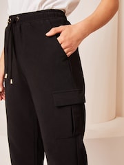 Lipsy Black Cuffed Joggers With Pipping Trim - Image 4 of 4