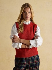Joules Holly Red Knitted Vest - Image 1 of 10