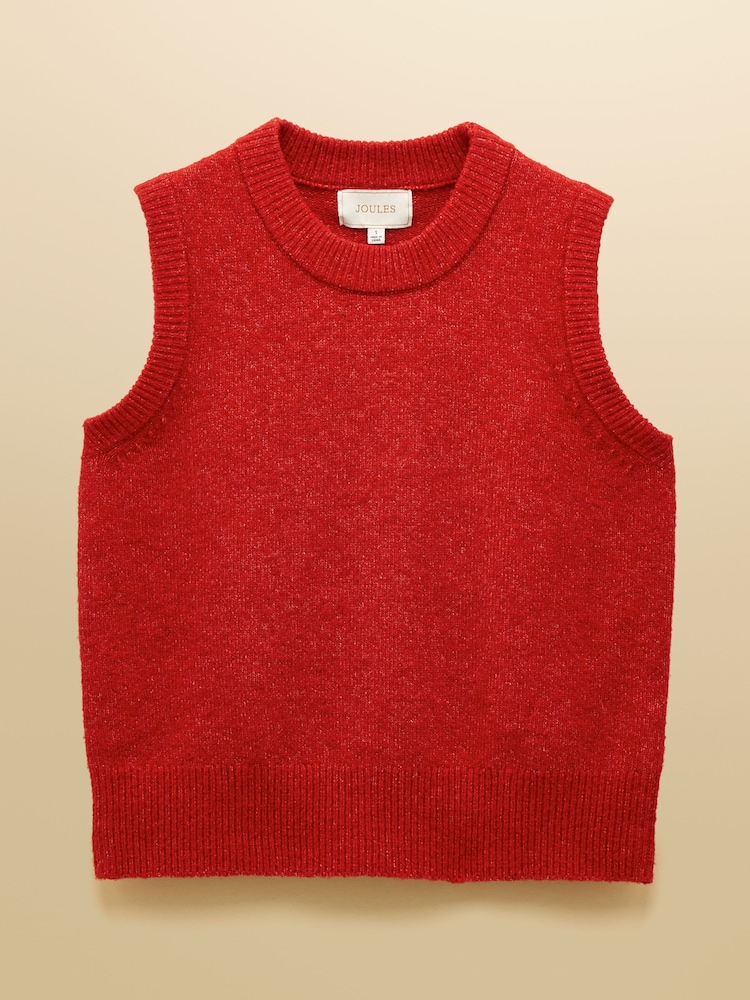 Joules Holly Red Knitted Vest - Image 10 of 10 Joules Holly Red Knitted Vest - Image 10 of 10