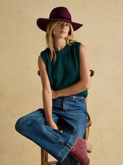 Dunkelgrün - Joules Holly Knitted Crew Neck Vest - Bild 6 von 9