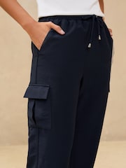 Lipsy Navy Cuffed Joggers With Pipping Trim - Image 3 of 4