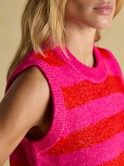 Joules Holly Pink/Red Knitted Vest - Image 10 of 12