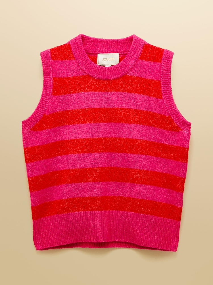 Rosa/Rot - Joules Holly Knitted Crew Neck Vest - Bild 13 von 13 Rosa/Rot - Joules Holly Knitted Crew Neck Vest - Bild 13 von 13
