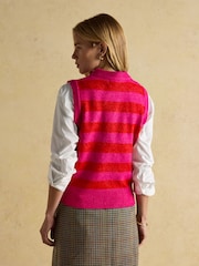 Joules Holly Pink/Red Knitted Vest - Image 3 of 12