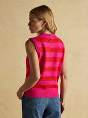 Joules Holly Pink/Red Knitted Vest - Image 6 of 12