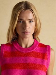 Joules Holly Pink/Red Knitted Vest - Image 8 of 12