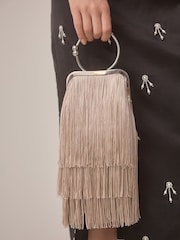 Nude/Pink Tassel Ring Bag - Image 1 of 8