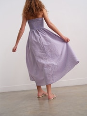 Rose/Violet - Robe d'été Mi-long Bandeau Seersucker - Image 3 of 8