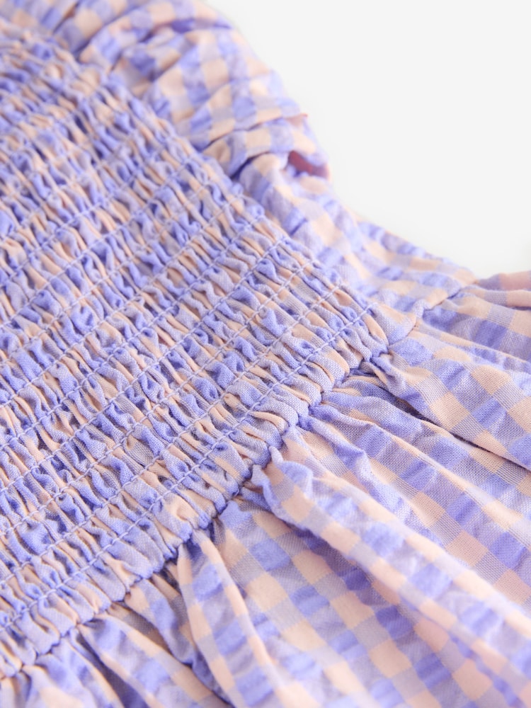 Rose/Violet - Robe d'été Mi-long Bandeau Seersucker - Image 7 of 8