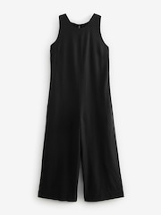 Black Linen Sleeveless Jumpsuit - Image 5 of 8