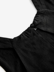 Black Linen Sleeveless Jumpsuit - Image 6 of 8
