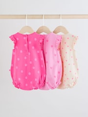 Rosa Tonales Herzmuster - Baby-Strampelhöschen aus Jersey mit Rüschen im 3er-Pack - Bild 2 von 10