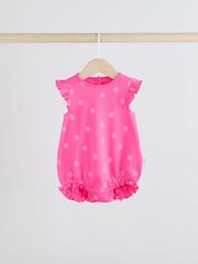 Rosa Tonales Herzmuster - Baby-Strampelhöschen aus Jersey mit Rüschen im 3er-Pack - Bild 3 von 10