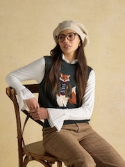 Joules Jonty Green Intarsia Cotton Rich Knitted Vest - Image 4 of 9