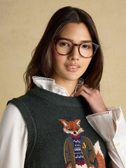 Joules Jonty Green Intarsia Cotton Rich Knitted Vest - Image 6 of 9