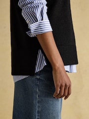 Joules Holly Black V-Neck Long Knitted Vest - Image 5 of 10