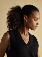 Joules Holly Black V-Neck Long Knitted Vest - Image 8 of 10