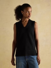 Joules Holly Black V-Neck Long Knitted Vest - Image 9 of 10