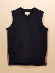 Joules Holly Navy V-Neck Long Knitted Vest - Image 7 of 7