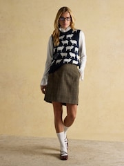 Joules What The Flock Navy Intarsia Knitted Vest - Image 3 of 7