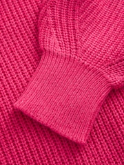 Bright Pink Cosy Crew Neck Longline Tunic Knitted Jumper - Image 8 of 9